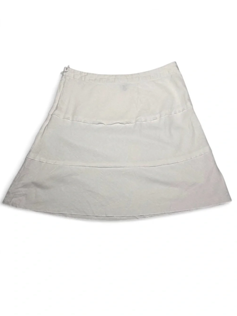 Dressbarn White Linen Blend A-Line Skirt Minimalist Coastal Summer Midi Mini 12